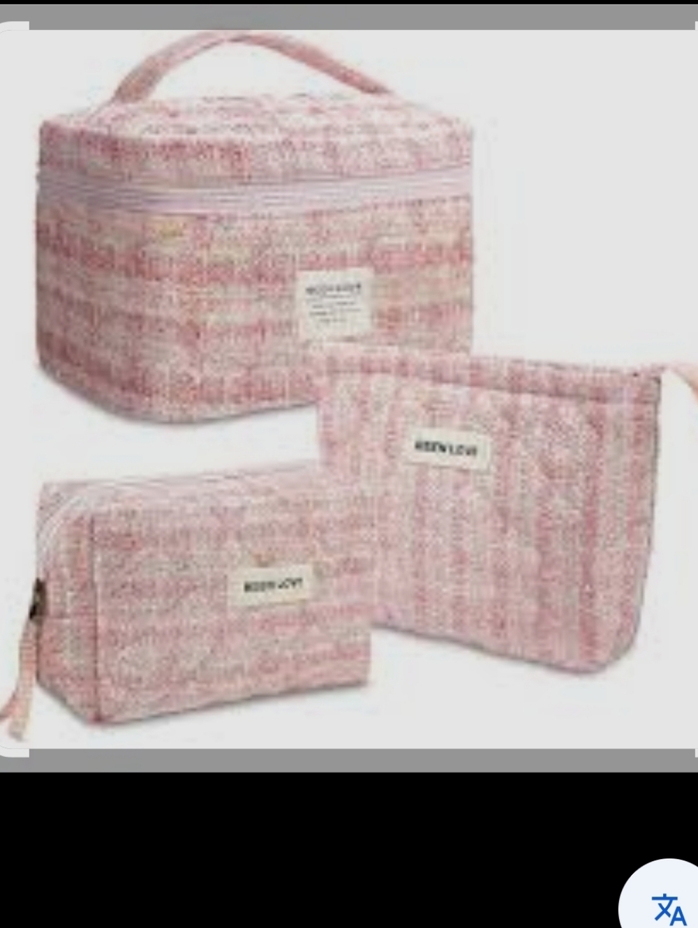 Pink Quilted Pouch Set - Picture 5 of 5